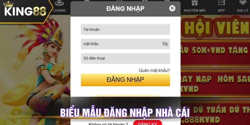 Biểu mẫu đăng nhập trang chính thống